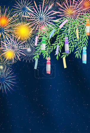 Tanabata Feuerwerk Dekoration Sommer Hintergrund