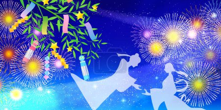 Photo for Tanabata Milky Way Summer Background - Royalty Free Image