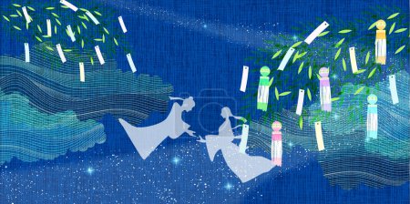 Tanabata Vía Láctea fondo de verano