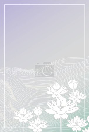 Pleureux motif japonais Lotus Carte postale Arrière-plan