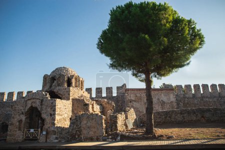 Photo for The ruined Byzantine church of St. George in Alanya Castle in Turkey. In some sources, referred to as the church of St. Constantine. The church is thought to date from the 6th century. - Royalty Free Image