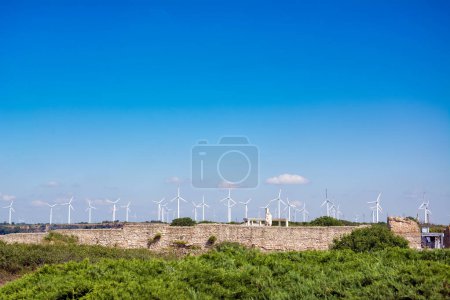 Photo for View from Cape Kaliakra to an offshore wind farm in Bulgaria. - Royalty Free Image