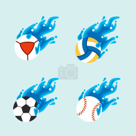 Téléchargez les illustrations : Boule de volley-ball icône de boule d'eau volante Design vectoriel, liquide Concept Design, Symbole créatif. - en licence libre de droit