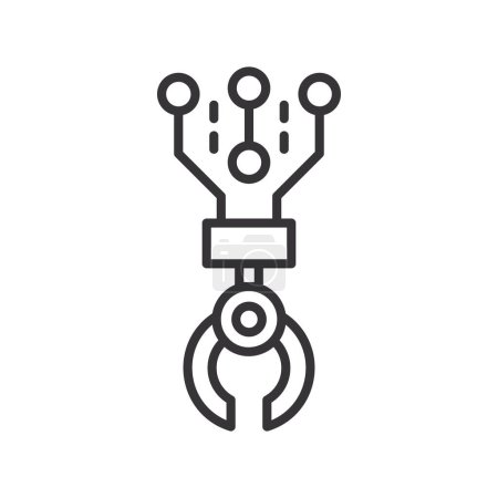 Mechanical arm AI line icon