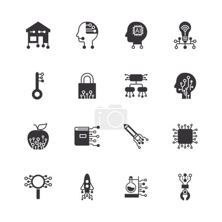 Mind Head flat icons collection. mind process symbol icon set. for web design symbols and infographic elements.vector design