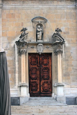 Photo for Switzerland , Bellinzona , Doorgate of the Church Collegiata of SS. Pietro e Stefano - Royalty Free Image