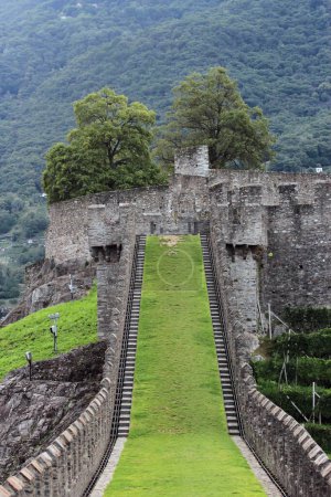 Photo for Ancient medieval fortress in Bellinzona, Switzerland - Royalty Free Image