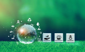 ESG concept of environmental, social and governance. Stickers #666723898