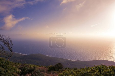 Photo for Sunset over the Bay of Navarino in Pylos in Messenia, Greece. - Royalty Free Image