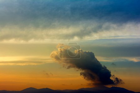 Photo for Cloudy sky and sunset light. Penteli, Greece. - Royalty Free Image