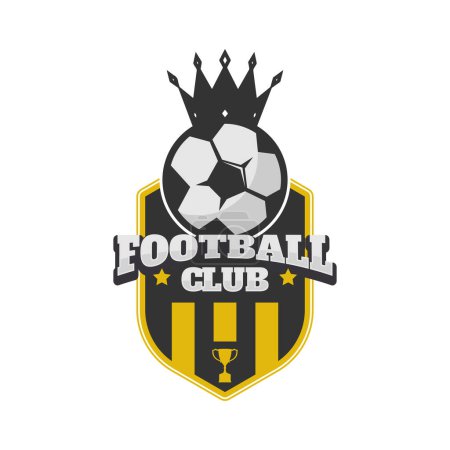 Photo for Football or soccer club logo badge vector image. Football or soccer Club Logo Template Creator for Sports Team Vector - Royalty Free Image