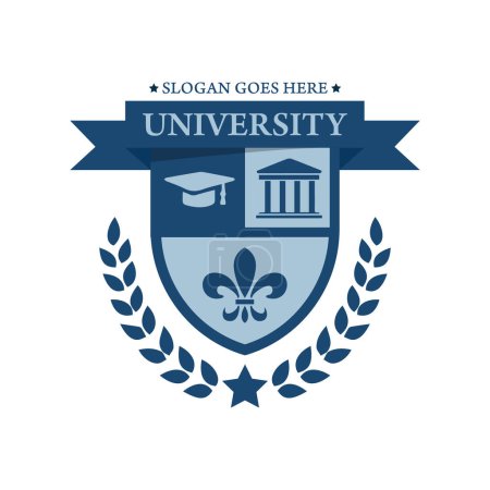 Photo for University college school badge logo design vector image. Education badge logo design. University high school emblem - Royalty Free Image