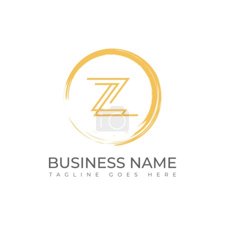 Photo for Initial letter Z logo zen spa and massage beauty logo design. Letter z inside of Brush Painting - Enso Zen Circle Vector Zen logo - Vector - Royalty Free Image