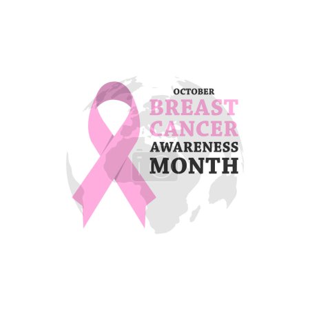 Photo for Breast Cancer Vector Calligraphy Awareness Poster Design. Stroke Pink Ribbon October is Cancer Awareness Month - Royalty Free Image