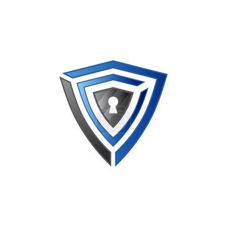 Photo for Cyber security concept shield with keyhole icon vector image. Cyber security design with keyhole in shield logo Vector - Royalty Free Image