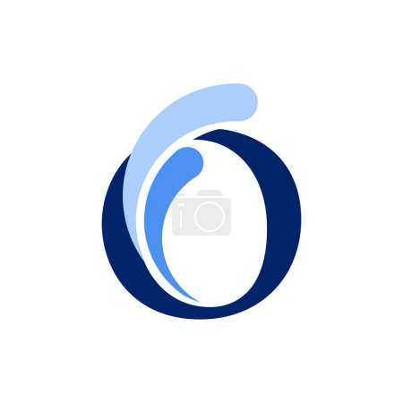 Photo for Blue Splash Water Circle Sphere Logo. blue wave logo symbol icon sign vector design - Royalty Free Image