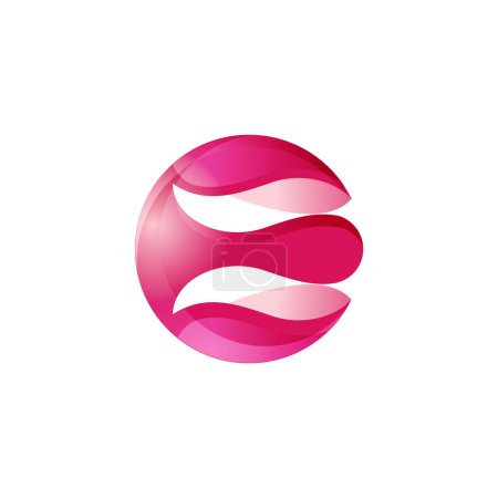 Plantilla de la ilustración del vector del logotipo del círculo abstracto 3D, vector colorido del logotipo del círculo, logotipo abstracto creativo del estilo 3D
