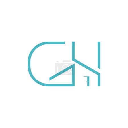 Photo for Abstract house logo with letter HG or GH Vector design. Initial letter GH logo with abstract house shape, luxury and modern real estate logo design - Royalty Free Image