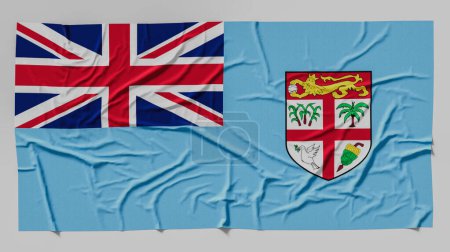 Foto de Bandera de Fiji. Bandera Fiji texturizada de tela aislada sobre fondo blanco - Imagen libre de derechos