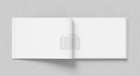 Libro de tapa dura paisaje maqueta aislado sobre fondo blanco.. A4 tamaño libro o catálogo maqueta. Ilustración 3D. 