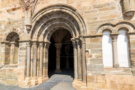 Photo for Entrance to the medieval chapterhouse of the Monastery of Saint Mary of Carracedo, Spain - Royalty Free Image