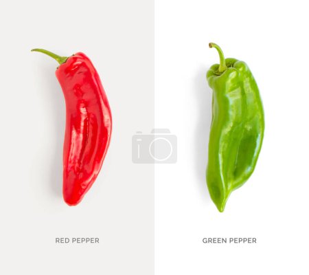 Photo for Creative layout made of red and green pepper. Flat lay. Food concept. - Royalty Free Image