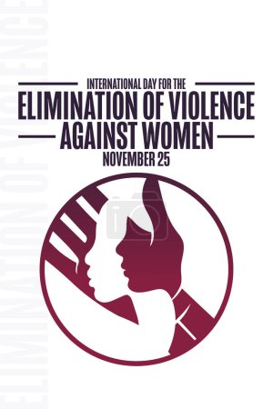 International Day for the Elimination of Violence Against Women. November 25. Holiday concept. Template for background, banner, card, poster with text inscription. Vector EPS10 illustration