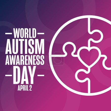 World Autism Awareness Day. April 2. Holiday concept. Template for background, banner, card, poster with text inscription. Vector EPS10 illustration