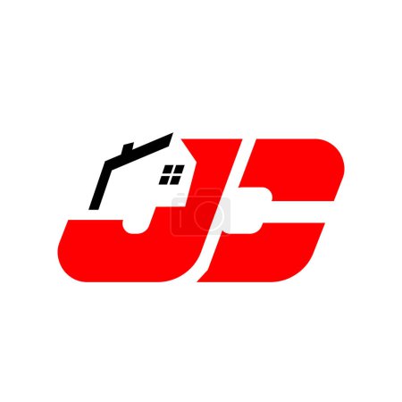 JC símbolo de la casa logotipo simple. Letra inicial abstracta JC casa inmobiliaria logotipo vector. el logotipo es adecuado para la vivienda, bienes raíces, construcción, et