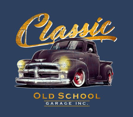 Modified vintage car illustration. Art for printing on t-shirts, posters and etc...