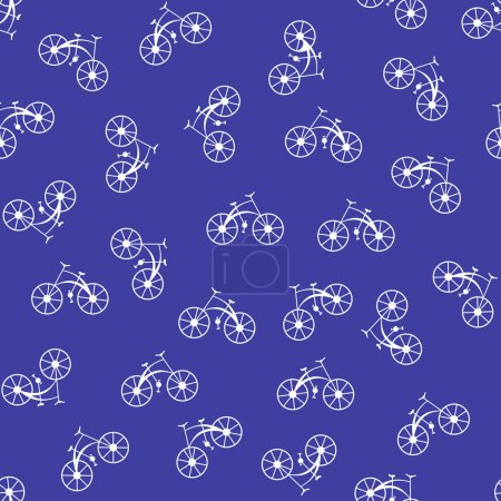 Ilustración de Ilustración de patrón vectorial de siluetas de bicicleta dispersas aleatoriamente. Arte para imprimir en telas, carteles y etc.... - Imagen libre de derechos