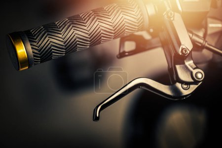 Photo for Closeup the grip and brake lever on the moutain bike. - Royalty Free Image