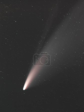 Comet Neowise C/2020 F3 Shines Bright In The Dark Night Starry Sky Comet At A Distance Of 104 Million Kilometres.