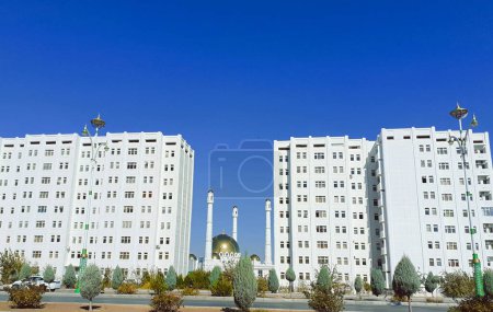 Photo for Ashgabat, Turkmenistan - Circa October  2021: Modern architecture of Ashgabat. View of the new district. - Royalty Free Image