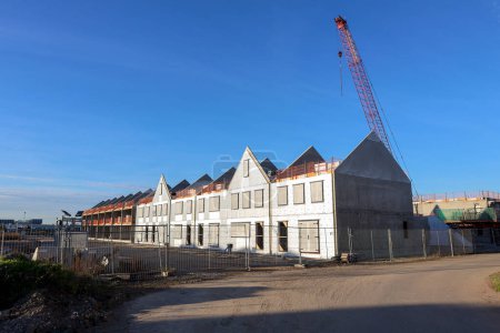 Foto de Construcción de nuevas viviendas en el Koningskwartier Zevenhuizen en el Zuidplaspolder de los Países Bajos - Imagen libre de derechos