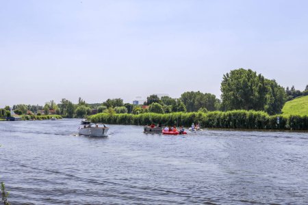 Foto de Río de la Rotte en Oud Verlaat (Zevenhuizen) en los Países Bajos - Imagen libre de derechos
