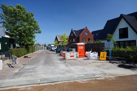 Téléchargez les photos : Nieuwbouw in het buurtschap Ver Hitland in Nieuwerkerk aan den IJssel Pays-Bas - en image libre de droit