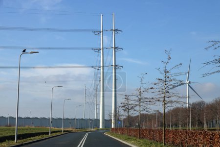 Wintrack new typ high-voltage pylons for electricity wires in Bergschenhoek