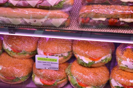 Le Touquet Paris Plage; France - april 20 2024 : sandwichs on the saturday market