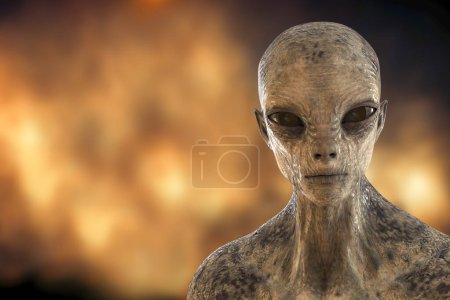 Photo for Portrait of an alien, computer illustration. - Royalty Free Image