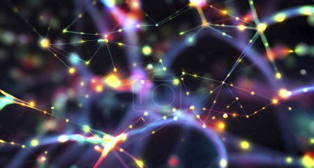 Téléchargez les photos : Réseau neuronal, illustration conceptuelle. Cela pourrait représenter un circuit neuronal de neurones biologiques ou un réseau de neurones artificiels utilisés pour les modèles d'intelligence artificielle.. - en image libre de droit