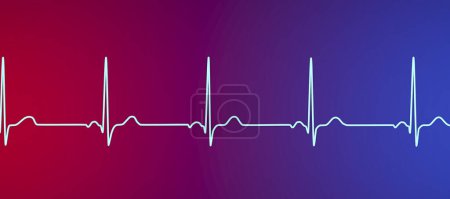 Téléchargez les photos : Illustration d'un électrocardiogramme (ECG) affichant un rythme cardiaque normal chez un individu en bonne santé. - en image libre de droit
