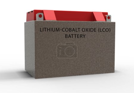 Photo for Lithium-cobalt oxide (LCO) battery. LCO batteries are a type of rechargeable battery used in portable electronics like smartphones and laptops. - Royalty Free Image
