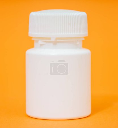 Photo for White plastic containers for medicines. - Royalty Free Image