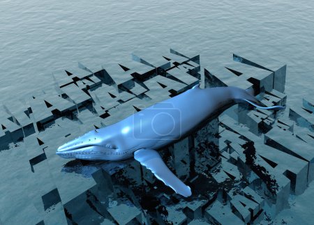 Téléchargez les photos : L'IA dans la communication baleine, illustration conceptuelle. - en image libre de droit
