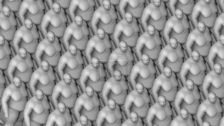 Foto de Ilustración de clones de personas con sobrepeso. - Imagen libre de derechos