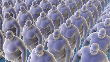 Photo for Illustration of clones of overweight people. - Royalty Free Image