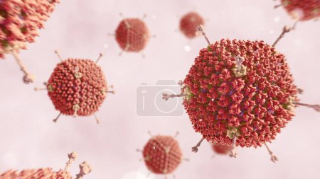 Photo for Illustration of adenovirus particles for gene therapy. - Royalty Free Image