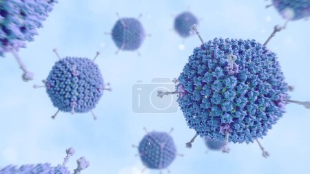 Photo for Illustration of adenovirus particles for gene therapy. - Royalty Free Image