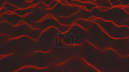 Foto de Forma de onda hecha de puntos unidos, ilustración. - Imagen libre de derechos